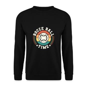 Bocce Ball Time Shirt Gift Boccia - Unisex Sweatshirt - black - Front - Alina (178cm) & Michal (187cm)
