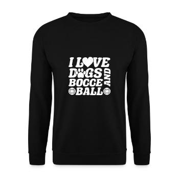 J’aime les chiens et la pétanque Dog Sitter - Sweat-shirt Unisexe - noir - Devant - Alina (178cm) & Michal (187cm)