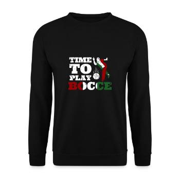 Il est temps de jouer à la pétanque cadeau - Sweat-shirt Unisexe - noir - Devant - Alina (178cm) & Michal (187cm)
