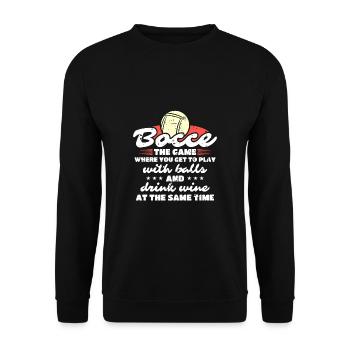 Bocce Shirt Gift Boccia Player - Unisex Sweatshirt - black - Front - Alina (178cm) & Michal (187cm)