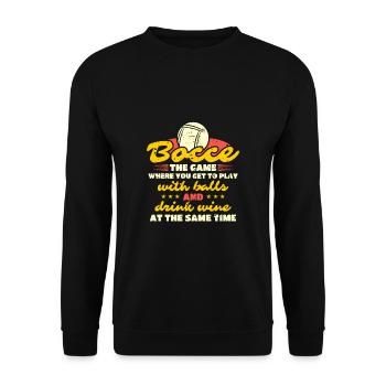 Bocce Ball Spieler Shirt Geschenk - Unisex Pullover - Schwarz - Vorne - Alina (178cm) & Michal (187cm)