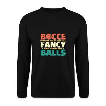 Bocce Ball Spieler Shirt Geschenk - Unisex Pullover - Schwarz - Vorne - Alina (178cm) & Michal (187cm)