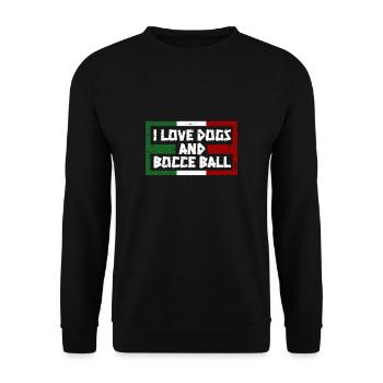 I Loves Gods And Bocce Ball Shirt Geschenk - Unisex Pullover - Schwarz - Vorne - Alina (178cm) & Michal (187cm)