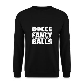 Bocce Shirt Gift Boccia Player - Unisex Sweatshirt - black - Front - Alina (178cm) & Michal (187cm)