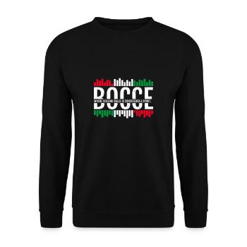 Bocce Shirt Gift Boccia Player - Unisex Sweatshirt - black - Front - Alina (178cm) & Michal (187cm)