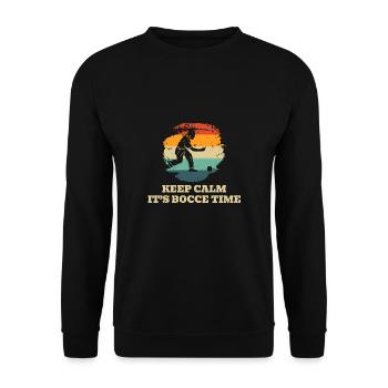 Keep Calm It ́s Bocce Time Shirt Gift - Unisex Sweatshirt - black - Front - Alina (178cm) & Michal (187cm)