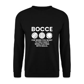 Bocce Shirt Boccia Player Gift - Unisex Sweatshirt - black - Front - Alina (178cm) & Michal (187cm)