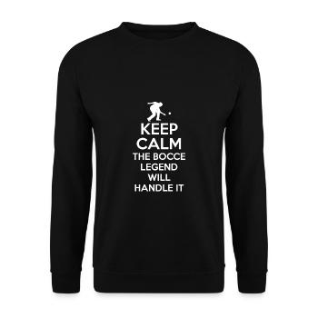 Restez calme La légende de la pétanque s’en occupera - Sweat-shirt Unisexe - noir - Devant - Alina (178cm) & Michal (187cm)