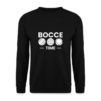 Bocce Time Shirt Boccia Player Gift - Unisex Sweatshirt - black - Front - Alina (178cm) & Michal (187cm)