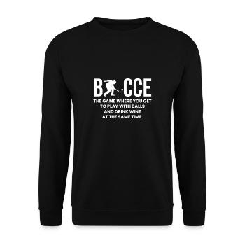 Bocce Shirt Gift Boccia Player - Unisex Sweatshirt - black - Front - Alina (178cm) & Michal (187cm)