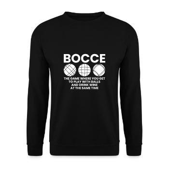 Bocce Shirt Gift Boccia Player - Unisex Sweatshirt - black - Front - Alina (178cm) & Michal (187cm)