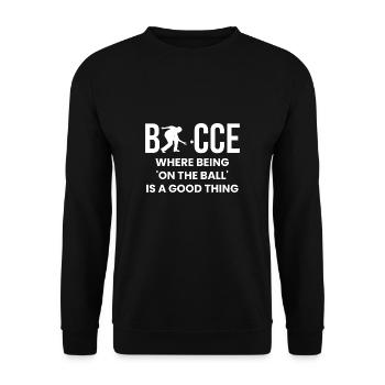 Bocce Shirt Boccia Player Gift - Unisex Sweatshirt - black - Front - Alina (178cm) & Michal (187cm)