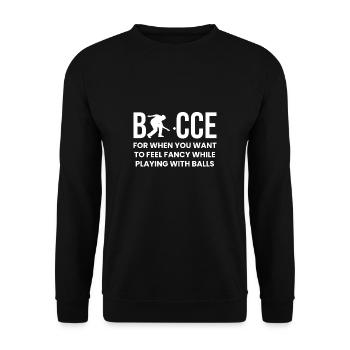 Bocce Shirt Boccia Player Gift - Unisex Sweatshirt - black - Front - Alina (178cm) & Michal (187cm)