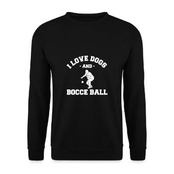 J’aime les chiens et la pétanque Dog Sitter - Sweat-shirt Unisexe - noir - Devant - Alina (178cm) & Michal (187cm)