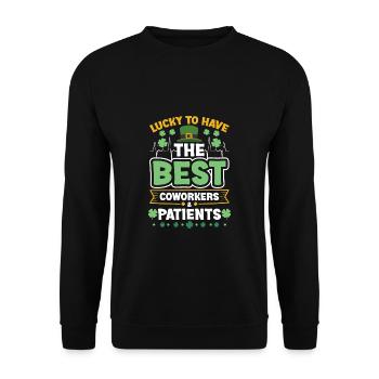 St. Patrick's Day Nurse Nurse - Unisex Sweatshirt - black - Front - Alina (178cm) & Michal (187cm)