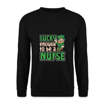 St. Patrick's Day Nurse Nurse - Unisex Sweatshirt - black - Front - Alina (178cm) & Michal (187cm)