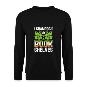 St. Patricks Day Bibliothekarin Bibliothek - Unisex Pullover - Schwarz - Vorne - Alina (178cm) & Michal (187cm)