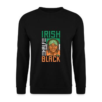 St. Patrick's Day Black Half - Unisex Sweatshirt - black - Front - Alina (178cm) & Michal (187cm)