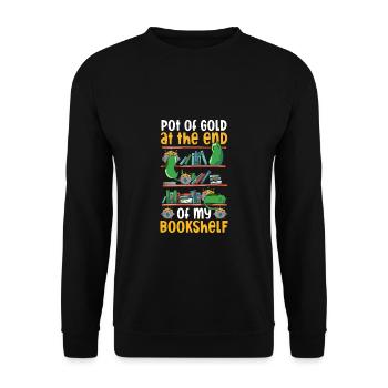 St. Patrick's Day Librarian Library - Unisex Sweatshirt - black - Front - Alina (178cm) & Michal (187cm)