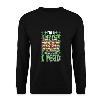 St. Patrick's Day Librarian Library - Unisex Sweatshirt - black - Front - Alina (178cm) & Michal (187cm)