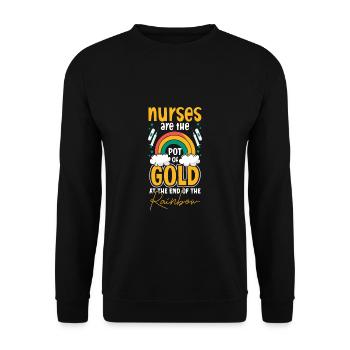 St. Patrick's Day Nurse Nurse - Unisex Sweatshirt - black - Front - Alina (178cm) & Michal (187cm)