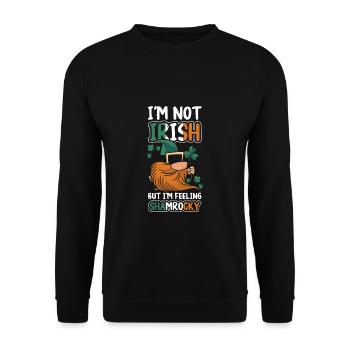 St. Patrick's Day Shirt Gift - Unisex Sweatshirt - black - Front - Alina (178cm) & Michal (187cm)