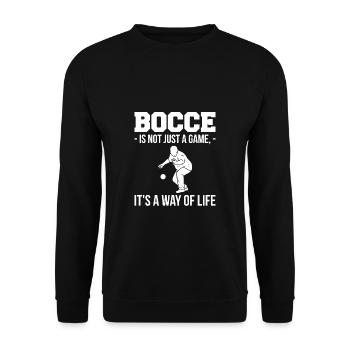 Bocce Is Not Just A Game Its A Way Of Life - Unisex Sweatshirt - black - Front - Alina (178cm) & Michal (187cm)