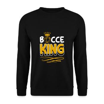 Bocce King Shirt Gift Partner Look Boccia - Unisex Sweatshirt - black - Front - Alina (178cm) & Michal (187cm)