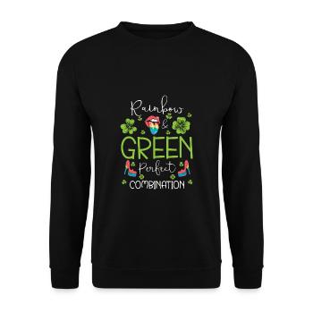 T-shirt LGBT de la Saint-Patrick - Sweat-shirt Unisexe - noir - Devant - Alina (178cm) & Michal (187cm)