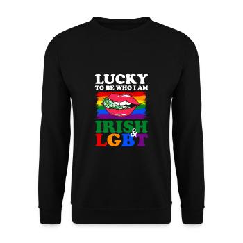 T-shirt LGBT de la Saint-Patrick - Sweat-shirt Unisexe - noir - Devant - Alina (178cm) & Michal (187cm)
