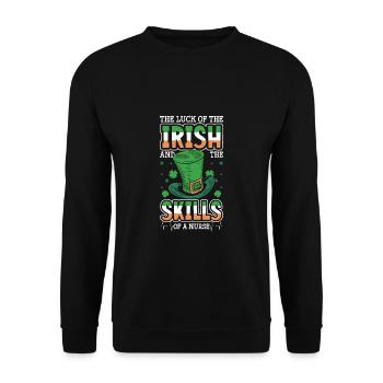 Nurse St. Patrick's Day - Unisex Sweatshirt - black - Front - Alina (178cm) & Michal (187cm)
