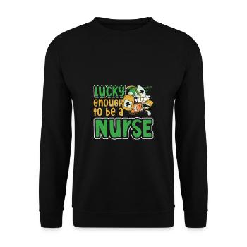 Nurse St. Patrick's Day - Unisex Sweatshirt - black - Front - Alina (178cm) & Michal (187cm)