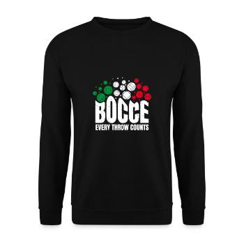 Bocce Every Throw Counts Shirt Geschenk - Unisex Pullover - Schwarz - Vorne - Alina (178cm) & Michal (187cm)