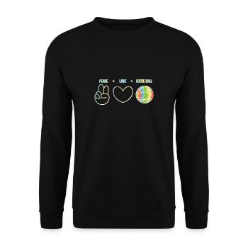 Chemise de pétanque Peace Love - Sweat-shirt Unisexe - noir - Devant - Alina (178cm) & Michal (187cm)