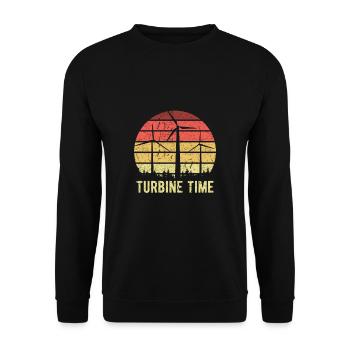Vintage Retro Wind Energy Time Shirt Cadeau - Sweat-shirt Unisexe - noir - Devant - Alina (178cm) & Michal (187cm)