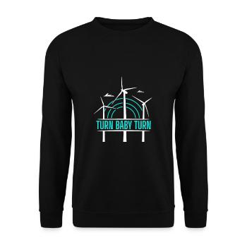 Turn Baby Turn Shirt Gift Windmill - Unisex Sweatshirt - black - Front - Alina (178cm) & Michal (187cm)