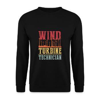Wind Turbine Technician Shirt Geschenk - Unisex Pullover - Schwarz - Vorne - Alina (178cm) & Michal (187cm)