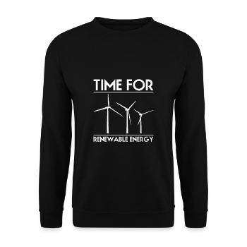 Time For Renewable Energy Shirt Gift - Unisex Sweatshirt - black - Front - Alina (178cm) & Michal (187cm)