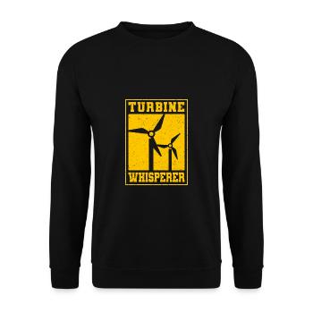 Turbine Whisperer Shirt Geschenk Windrad - Unisex Pullover - Schwarz - Vorne - Alina (178cm) & Michal (187cm)