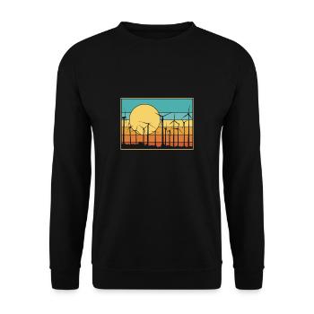 Vintage Retro Pinwheel Wind Energy Shirt Gift - Unisex Sweatshirt - black - Front - Alina (178cm) & Michal (187cm)