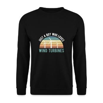 Juste un garçon qui aime les éoliennes Chemise - Sweat-shirt Unisexe - noir - Devant - Alina (178cm) & Michal (187cm)