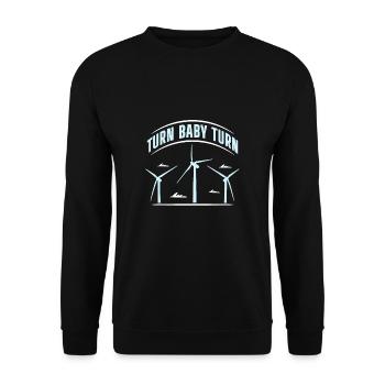 Turn Baby Turn Shirt Gift Windmill - Unisex Sweatshirt - black - Front - Alina (178cm) & Michal (187cm)