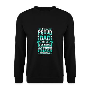 Je suis le fier papa d’un père technicien d’éoliennes - Sweat-shirt Unisexe - noir - Devant - Alina (178cm) & Michal (187cm)