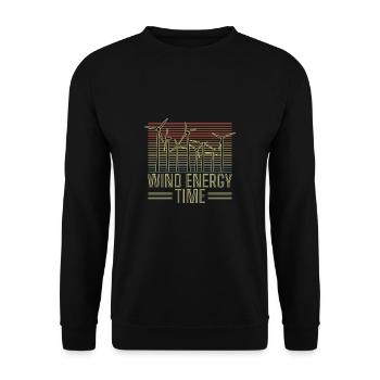 Vintage Retro Wind Energy Time Shirt Geschenk - Unisex Pullover - Schwarz - Vorne - Alina (178cm) & Michal (187cm)