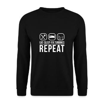 Manger Sleep Fix Turbines Répéter Technicien d’éolienne - Sweat-shirt Unisexe - noir - Devant - Alina (178cm) & Michal (187cm)