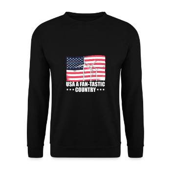 Drapeau des États-Unis Drapeau de l’Amérique Éoliennes - Sweat-shirt Unisexe - noir - Devant - Alina (178cm) & Michal (187cm)