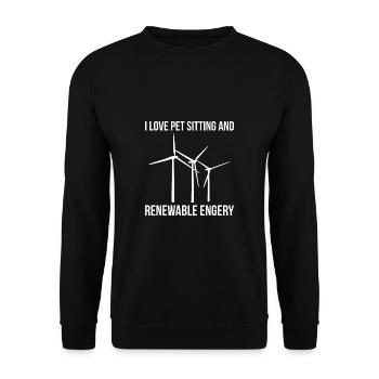J’adore la garde d’animaux et la chemise Engergy renouvelable - Sweat-shirt Unisexe - noir - Devant - Alina (178cm) & Michal (187cm)
