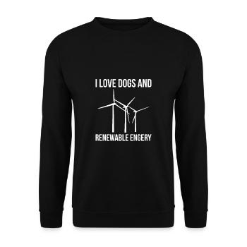 J’aime les chiens et la chemise d’énergie renouvelable - Sweat-shirt Unisexe - noir - Devant - Alina (178cm) & Michal (187cm)