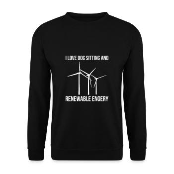 J’aime le dog sitting et les énergies renouvelables - Sweat-shirt Unisexe - noir - Devant - Alina (178cm) & Michal (187cm)