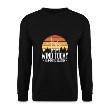 Wind Today Fan-Tastic Solution - Unisex Pullover - Schwarz - Vorne - Alina (178cm) & Michal (187cm)
